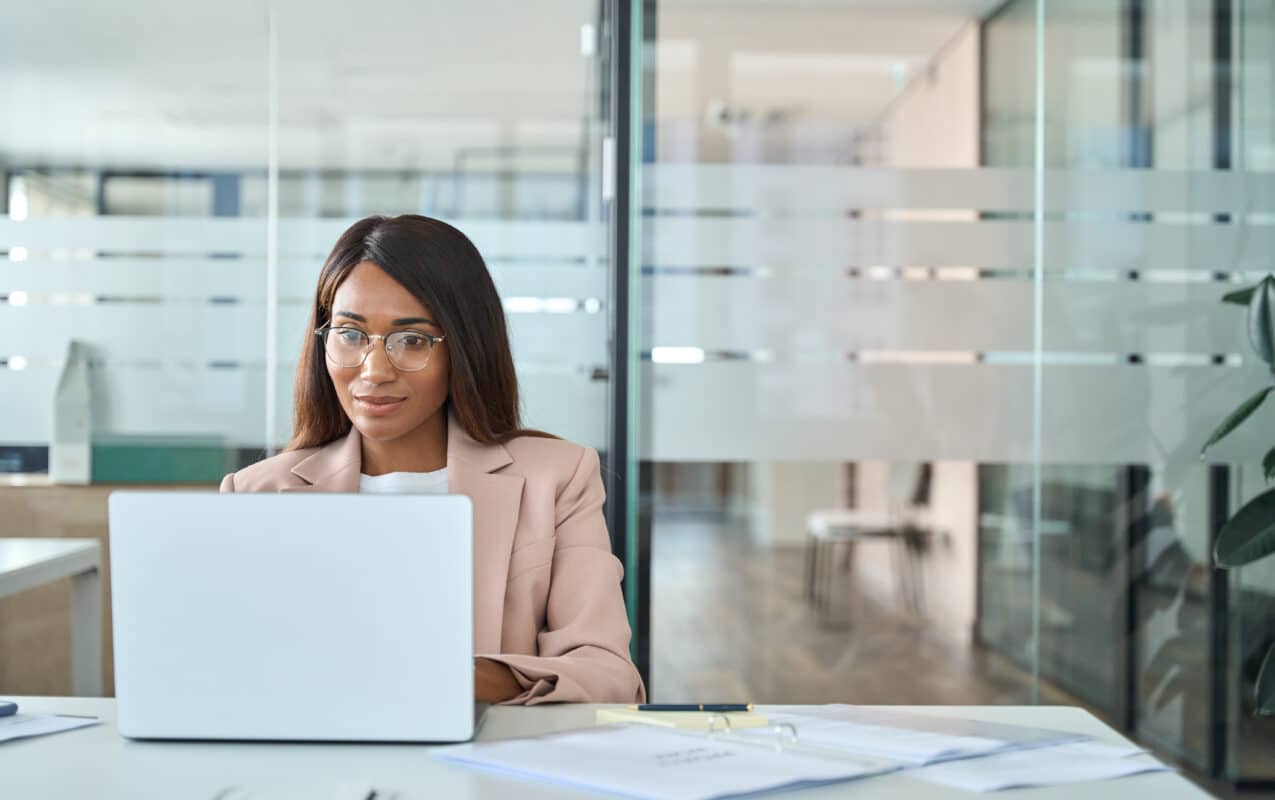 Professional business woman employee working on computer in office.
work, woman, professional, laptop, business, office, manager, executive, digital, computer, adult, african, american, businesswoman, busy, company, corporate, data, desk, employee, entrepreneur, eyeglasses, eyewear, female, finance, girl, hr, job, lady, looking, management, marketing, one, online, pc, people, person, search, sitting, software, solution, technology, typing, using, virtual, web, webinar, worker, workplace, young
Professional business woman employee working on computer in office. Young busy African American female company manager using laptop managing financial project sitting at desk. Copy space
