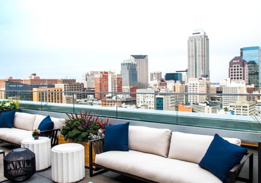 view of cityway's buckingham company rooftop property building