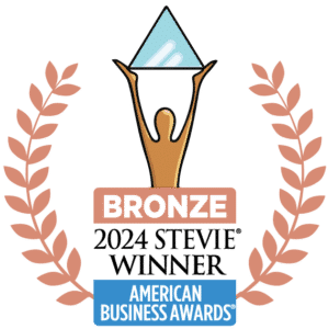 2024 bronze stevie award winner logo, grace hill technology.