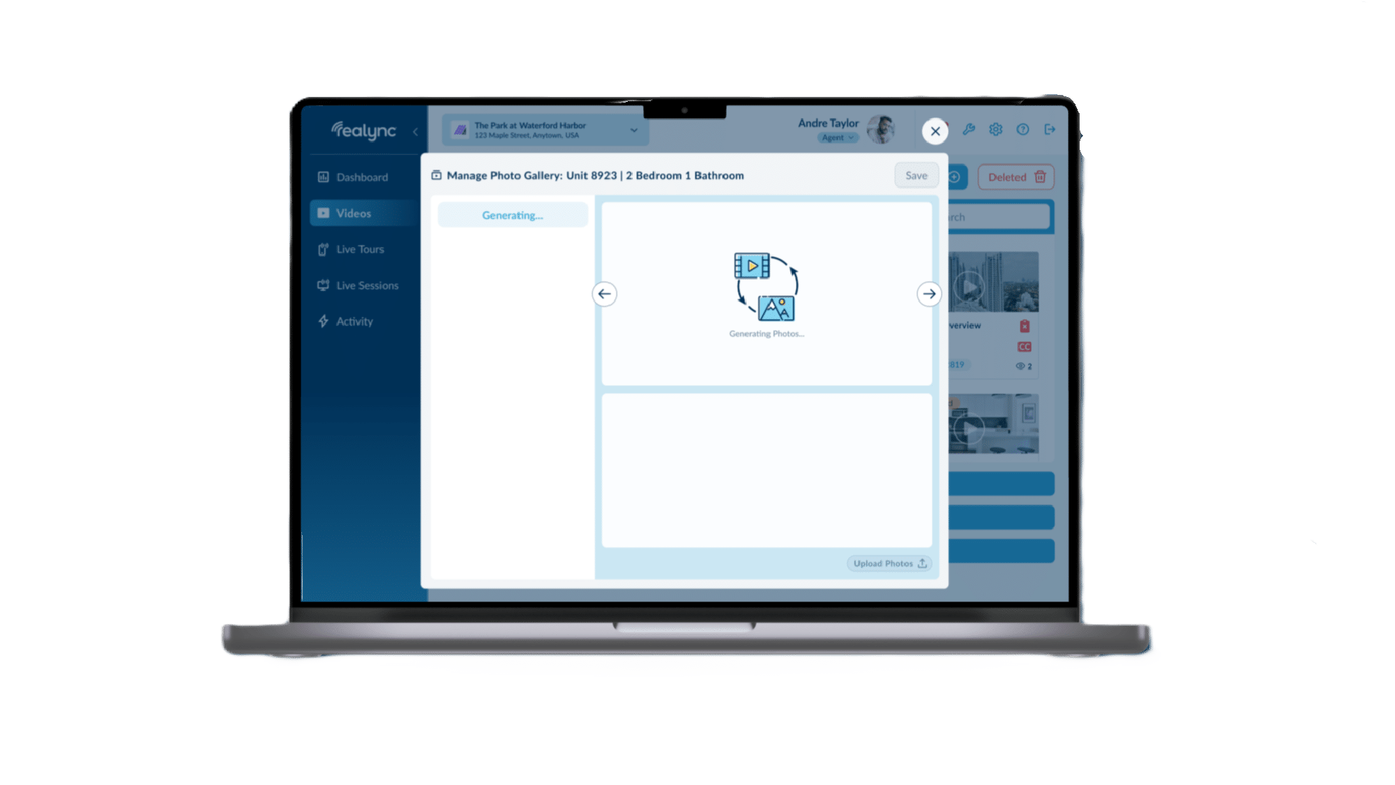 realync multifamily photo extraction tool mockups on desktop