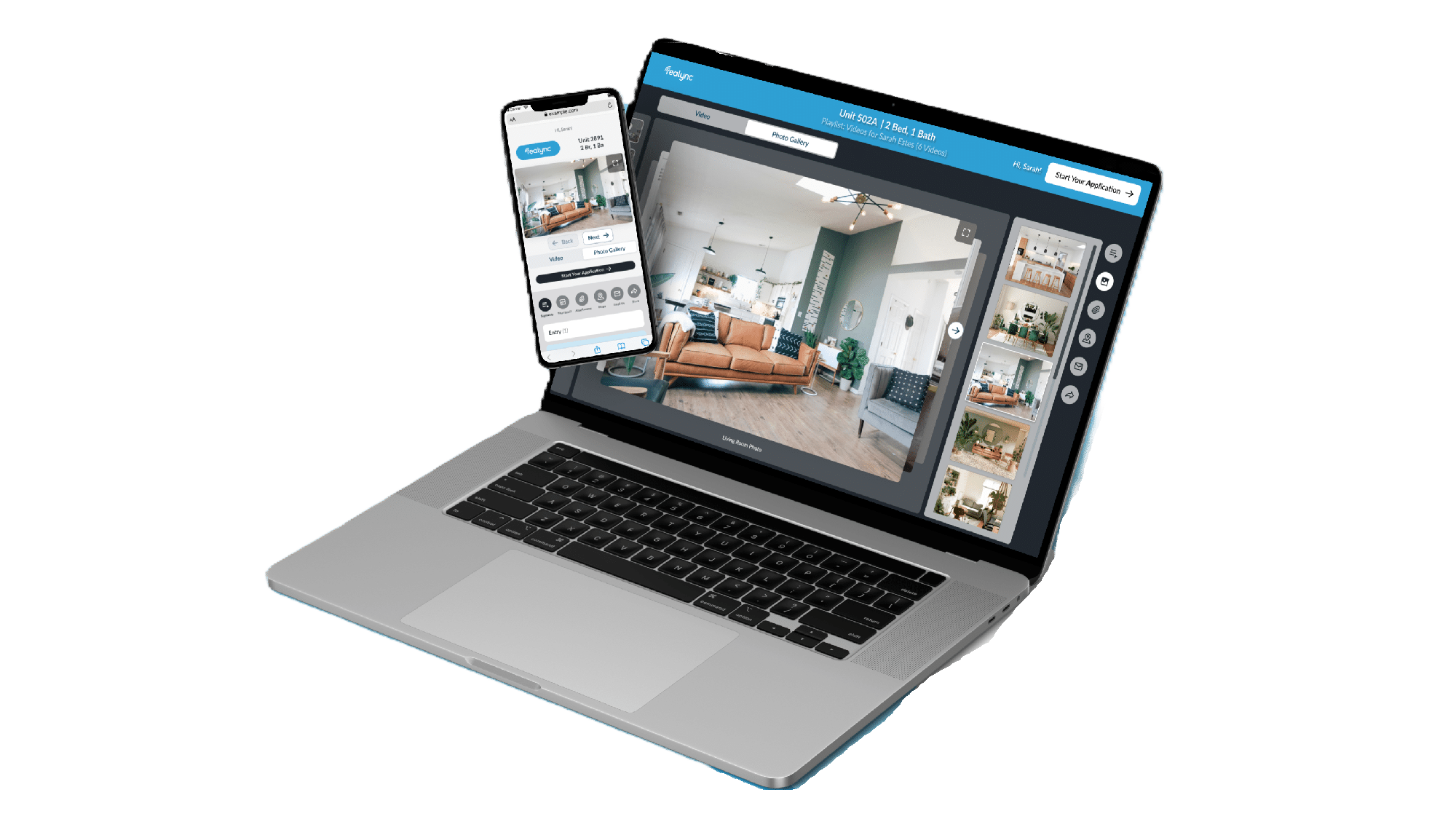 realync multifamily photo extraction tool mockups on desktop and iphone
