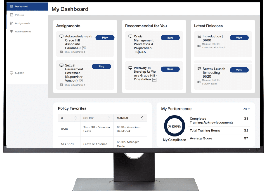PHQ Policies Employee Dashboard