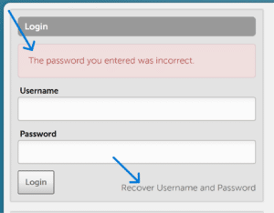 The password you entered was incorrect. (1)