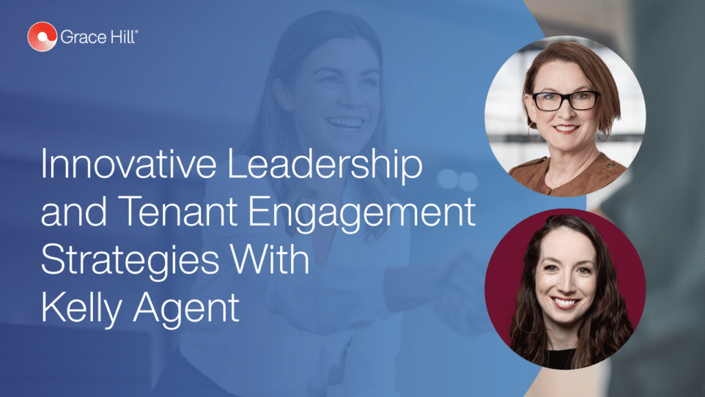 webinar thumbnail with head shots of kelly agent and jen tindle and webinar title written out "Innovative Leadership and Tenant Engagement Strategies With Kelly Agent"